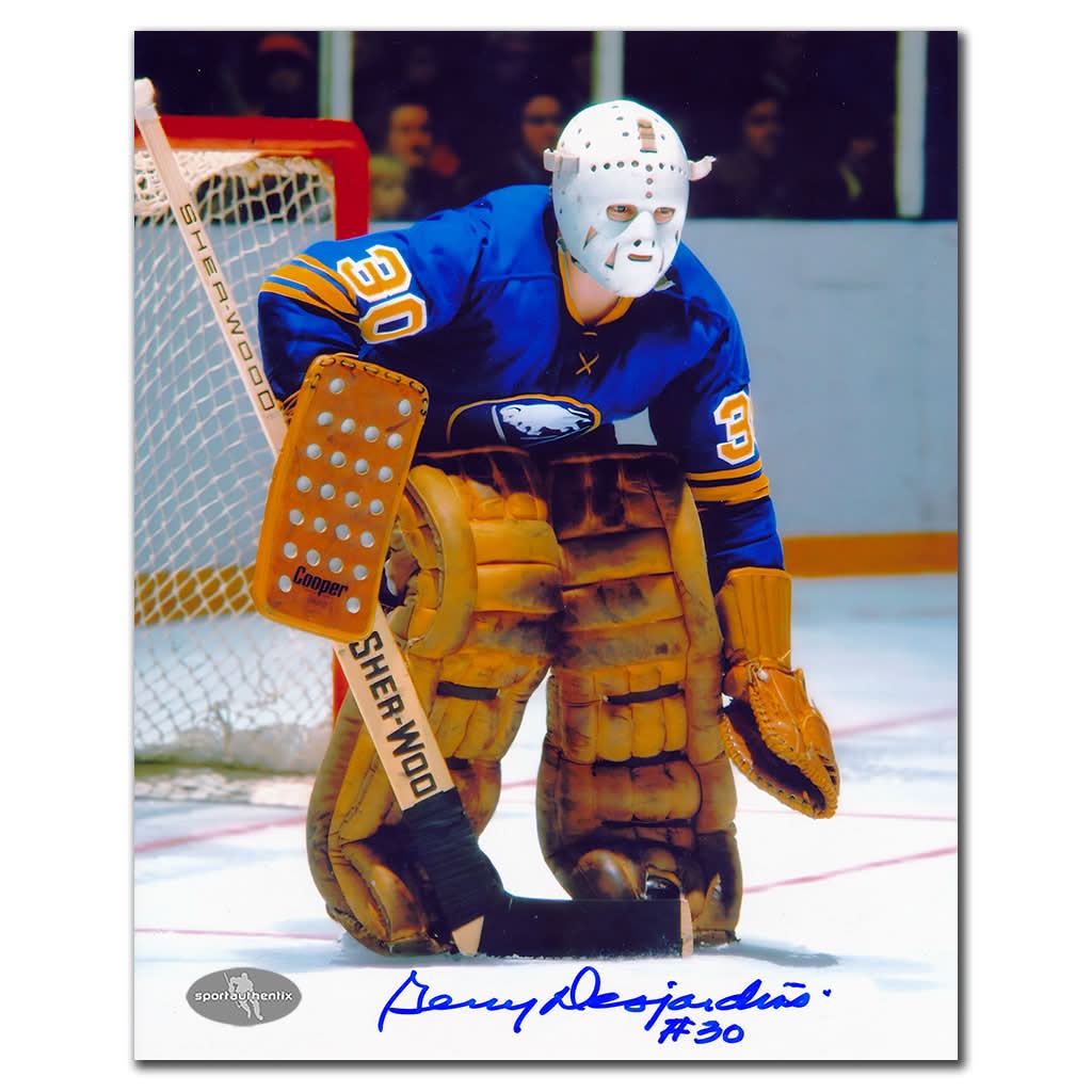 Authentic Gerry Desjardins Buffalo Sabres WHITE MASK Autographed 8x10 - SportAuthentix