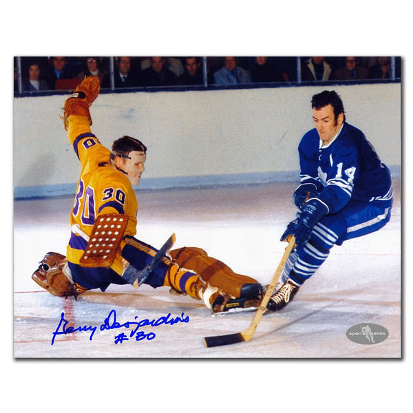Authentic Gerry Desjardins Los Angeles Kings vs. KEON Autographed 8x10 - SportAuthentix