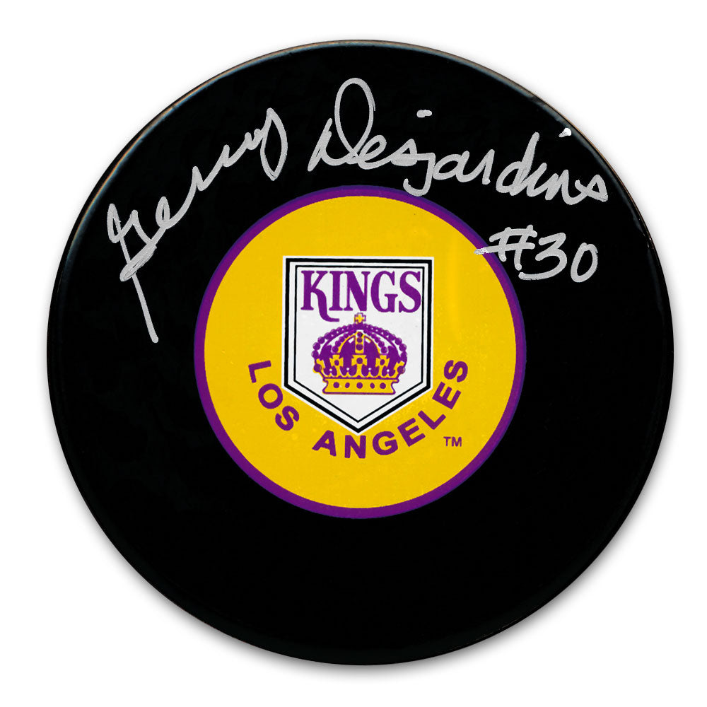 Gerry Desjardins Los Angeles Kings Autographed Puck