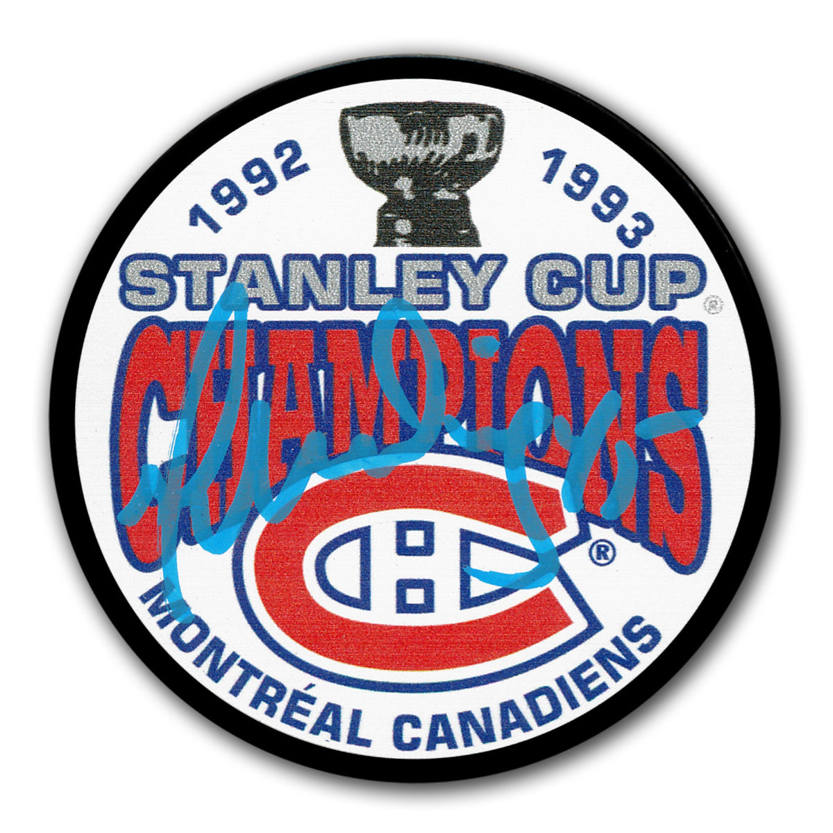 Gilbert Dionne Montreal Canadiens 1993 Stanley Cup Champions Autographed Puck - Sport Authentix Inc