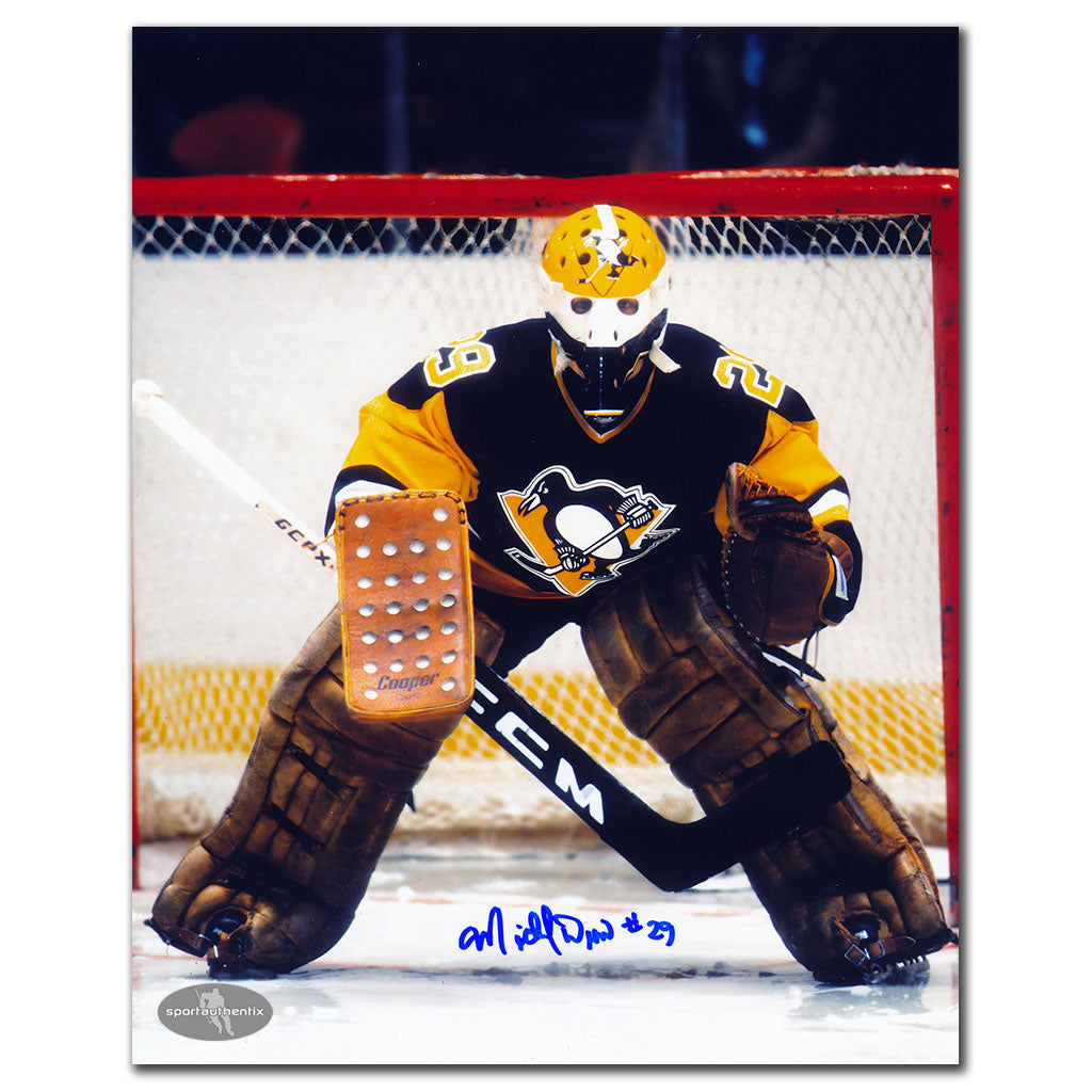 Michel Dion Penguins de Pittsburgh ACTION Autographié 8x10