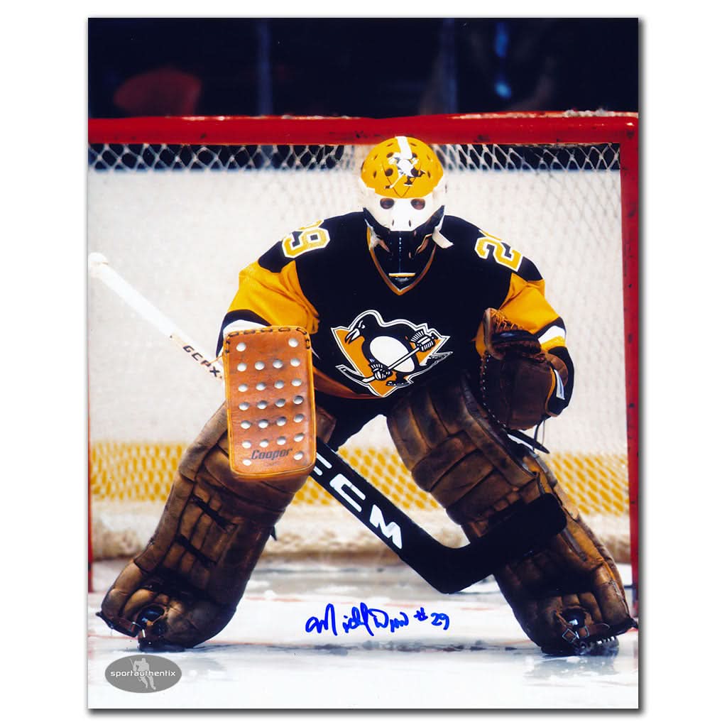 Authentic Michel Dion Pittsburgh Penguins ACTION Autographed 8x10 - SportAuthentix