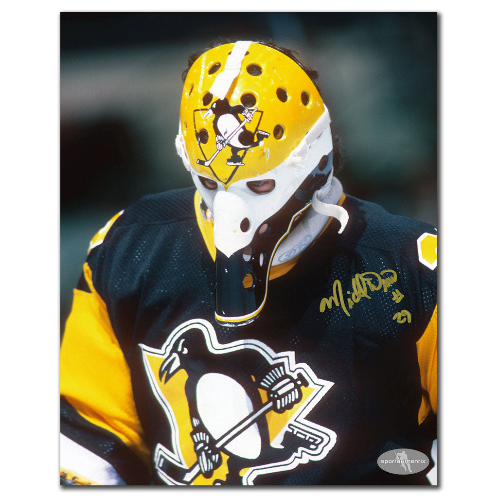 Michel Dion Penguins de Pittsburgh GROS PLAN Autographié 8x10