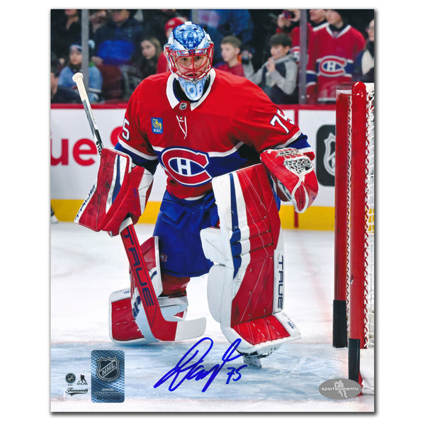 Jakub Dobes Autographed Montreal Canadiens 8x10 Photo · Red Jersey Game Action