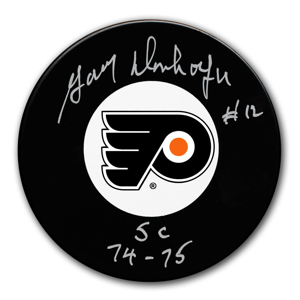 Gary Dornhoefer Philadelphia Flyers SC Années Rondelle autographiée
