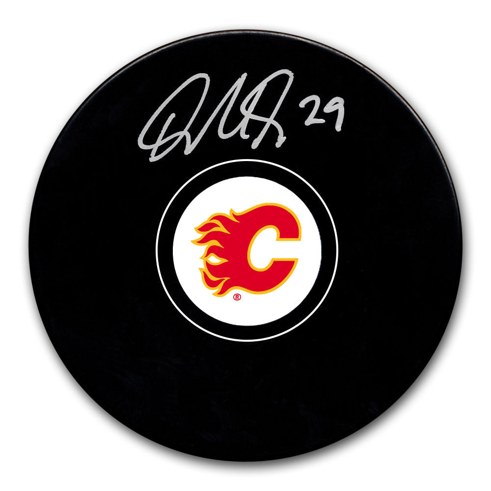 Dillon Dube Calgary Flames Autographed Puck