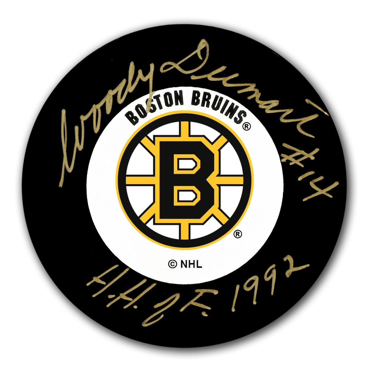 Woody Dumart Boston Bruins HOF Autographed Puck - Sport Authentix Inc