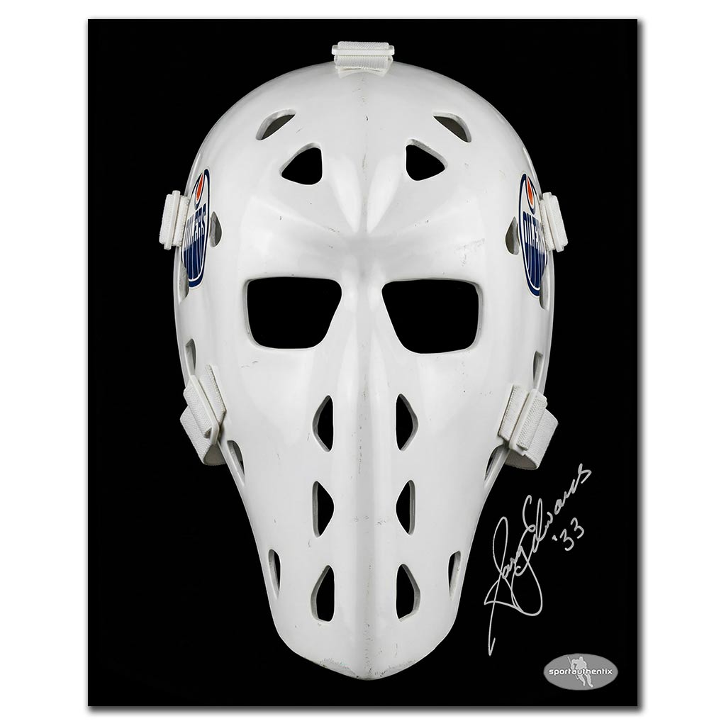 Gary Edwards Autographed Edmonton Oilers 8x10 Photo - White Mask