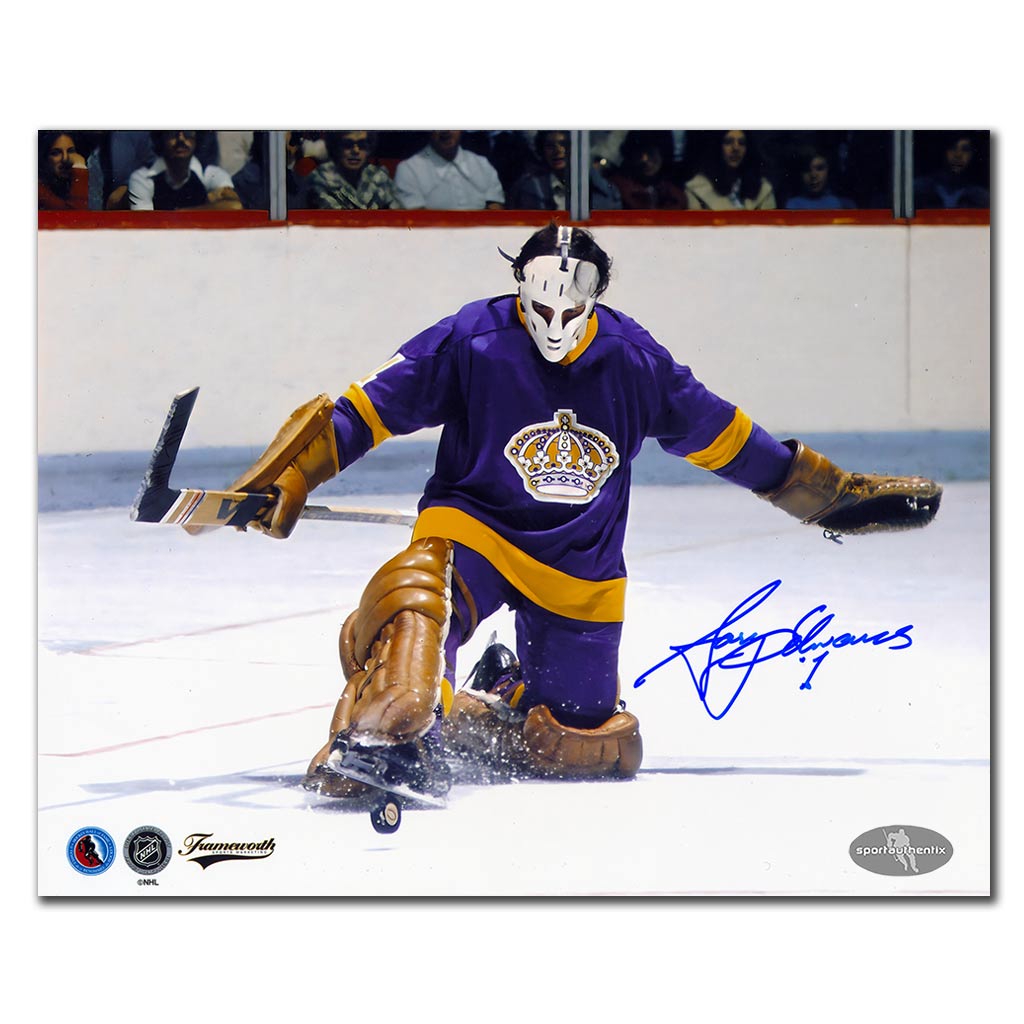 Gary Edwards autographed Los Angeles Kings 8x10 photo pad save