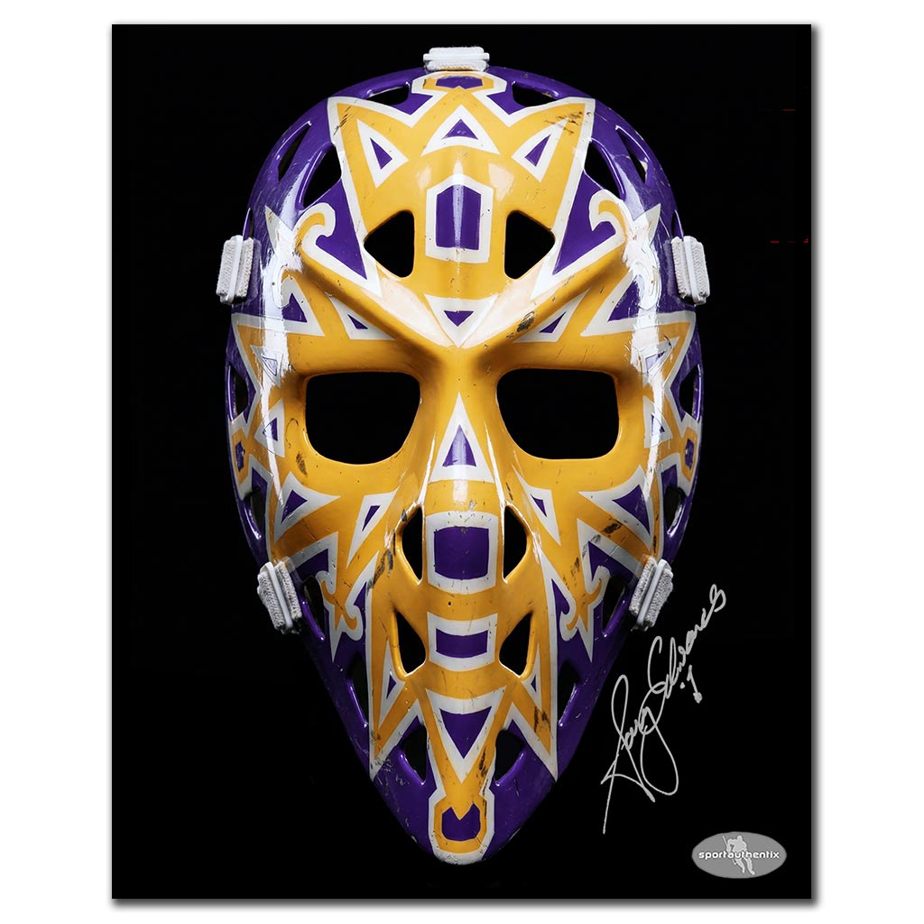 Gary Edwards autographed Los Angeles Kings 8x10 goalie mask photo