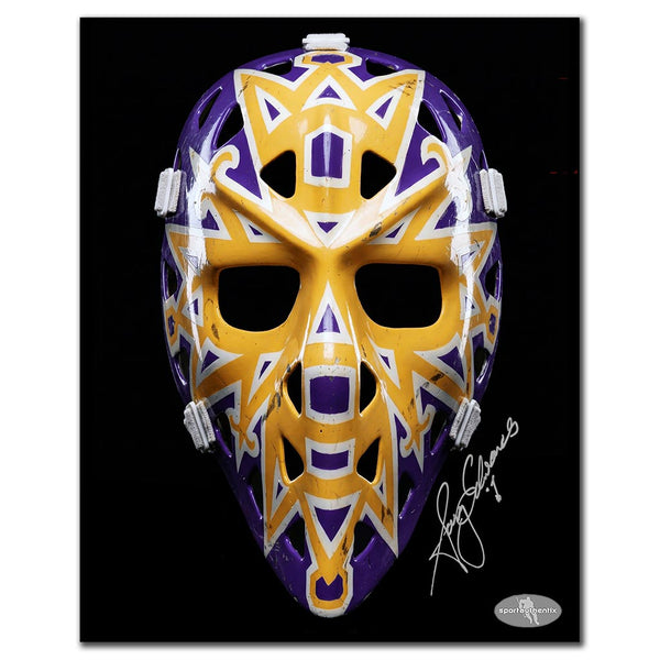 Gary Edwards autographed Los Angeles Kings 8x10 goalie mask photo