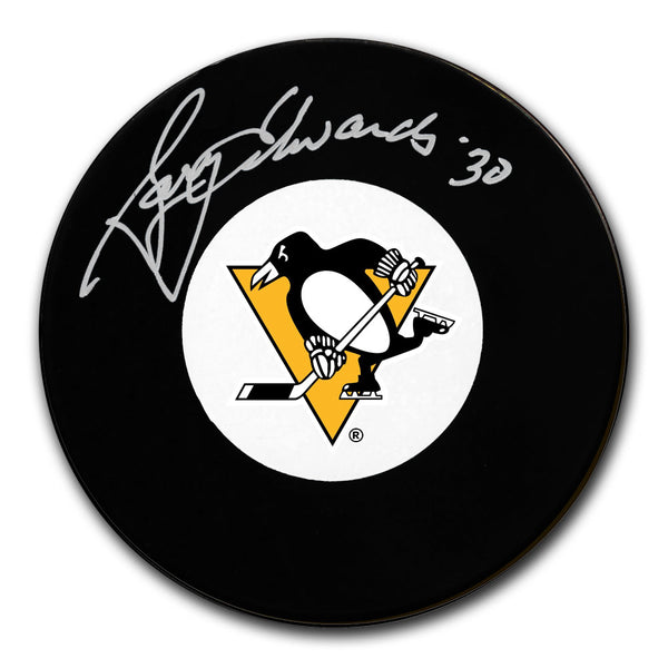 Gary Edwards autographed Pittsburgh Penguins hockey puck