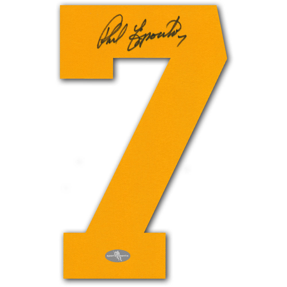 Numéro de maillot autographié des Bruins de Boston par Phil Esposito