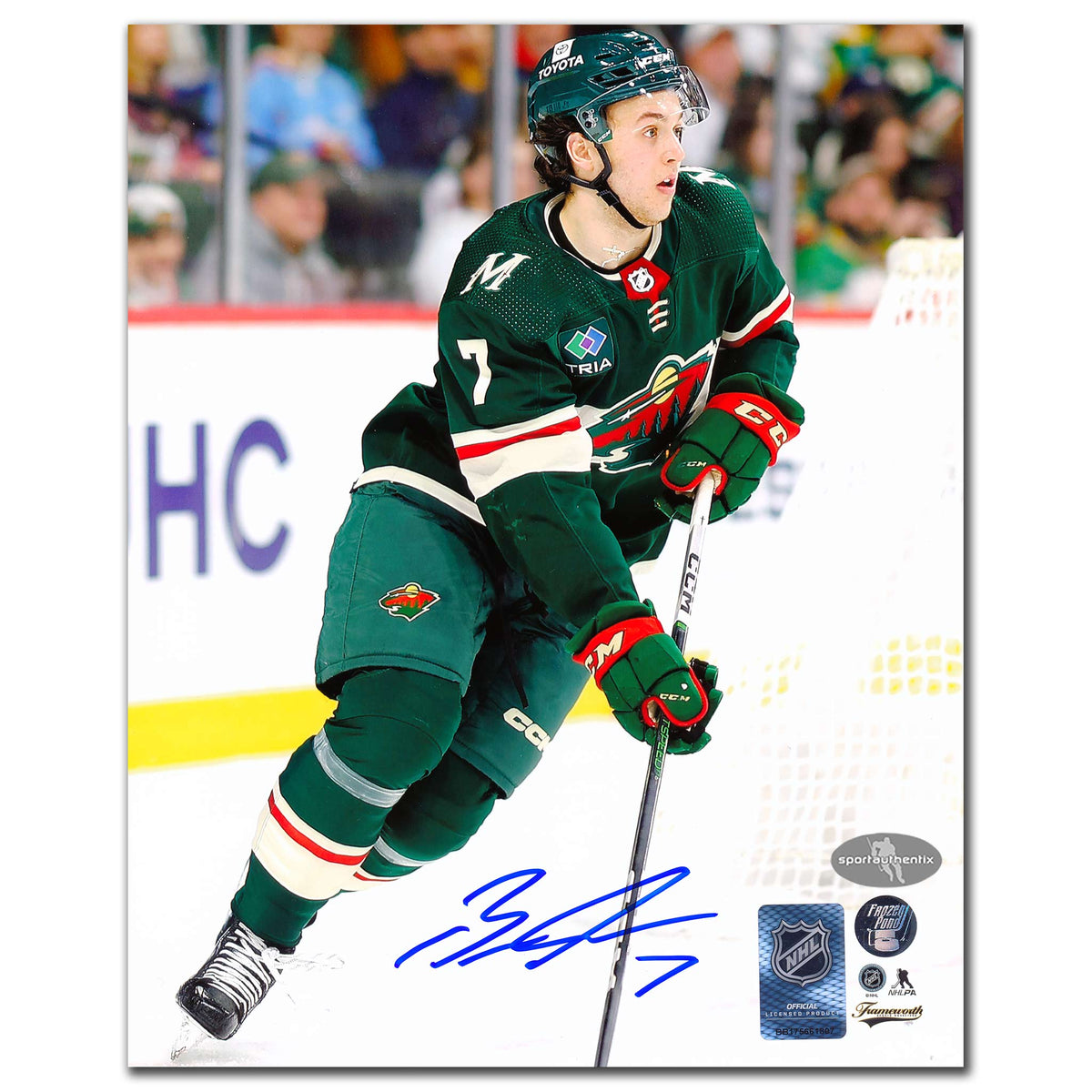 Brock Faber Minnesota Wild Autographed 8x10 - Sport Authentix Inc
