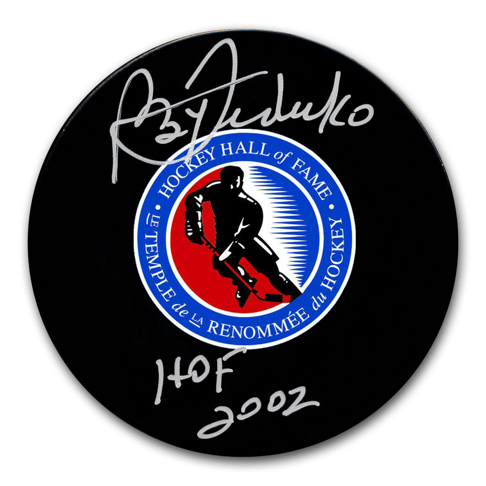 Bernie Federko Hockey Hall of Fame HOF Rondelle autographiée