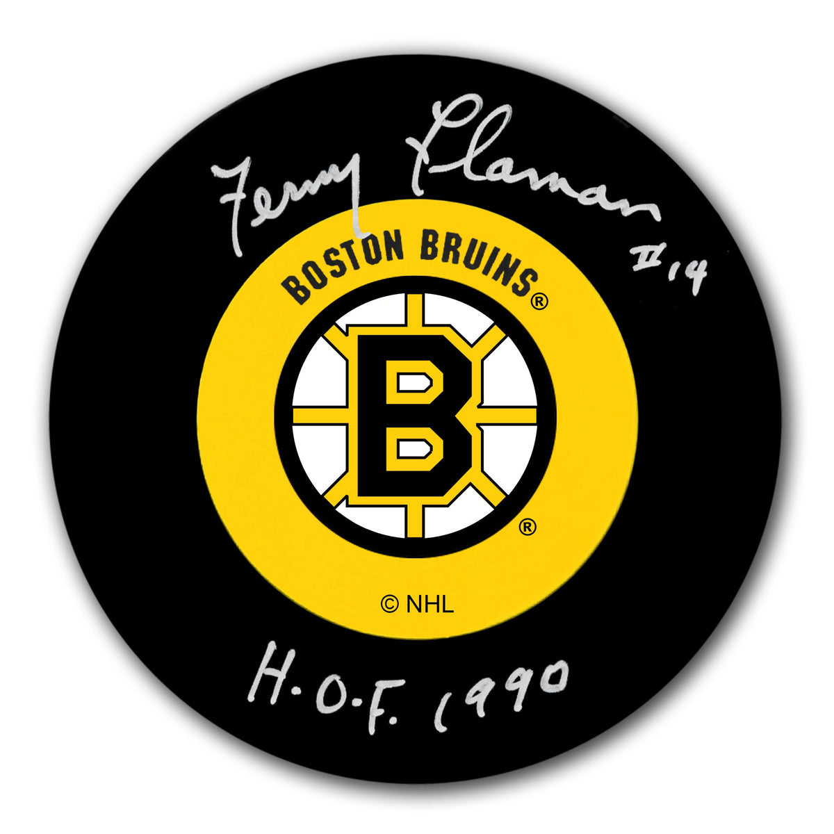 Fern Flaman Boston Bruins HOF Autographed Puck - Sport Authentix Inc