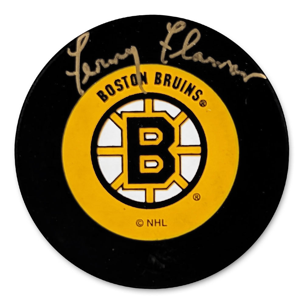 Rondelle autographiée par Fern Flaman des Bruins de Boston