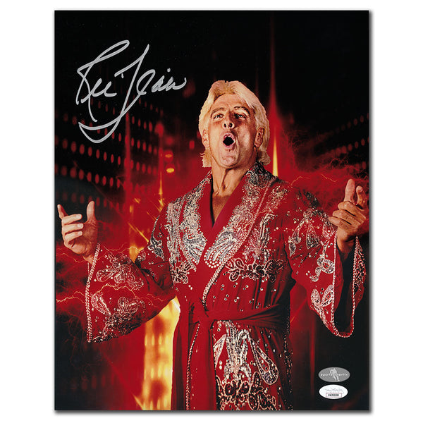 Ric Flair signed WWE 11x14 red robe photo with JSA COA