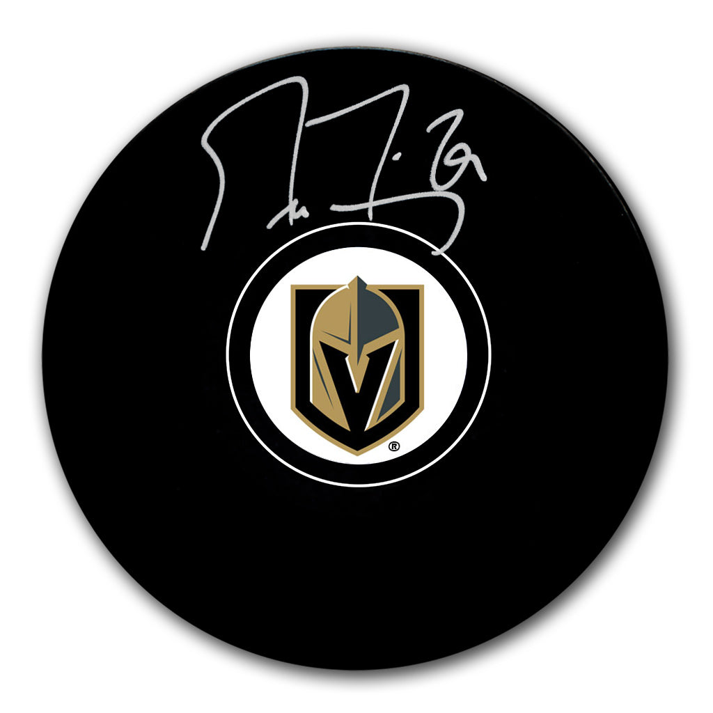 Marc-Andre Fleury autographed Vegas Golden Knights hockey puck signed in silver paint pen