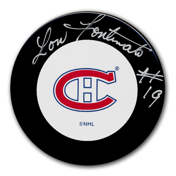 Authentic Lou Fontinato Montreal Canadiens Original 6 Autographed Puck - SportAuthentix