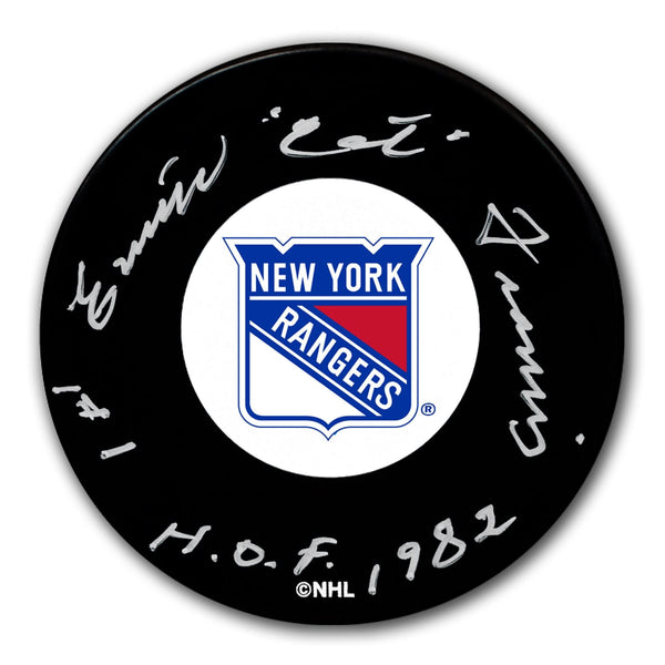 Authentic Emile Francis New York Rangers HOF Autographed Puck - SportAuthentix