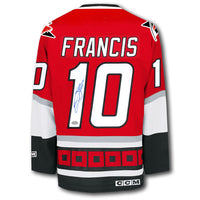 Maillot autographié par Ron Francis des Hurricanes de la Caroline CCM