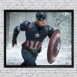 Chris Evans Signed CAPTAIN AMERICA Avengers: Age of Ultron Autographed 17X21 Art Canvas BAS COA