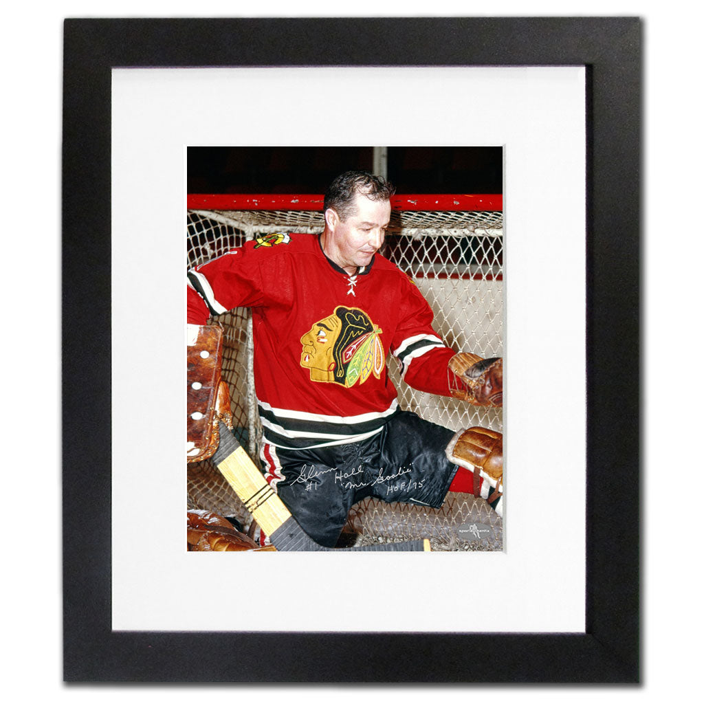 Glenn Hall Chicago Blackhawks Autographed 19x22 Frame