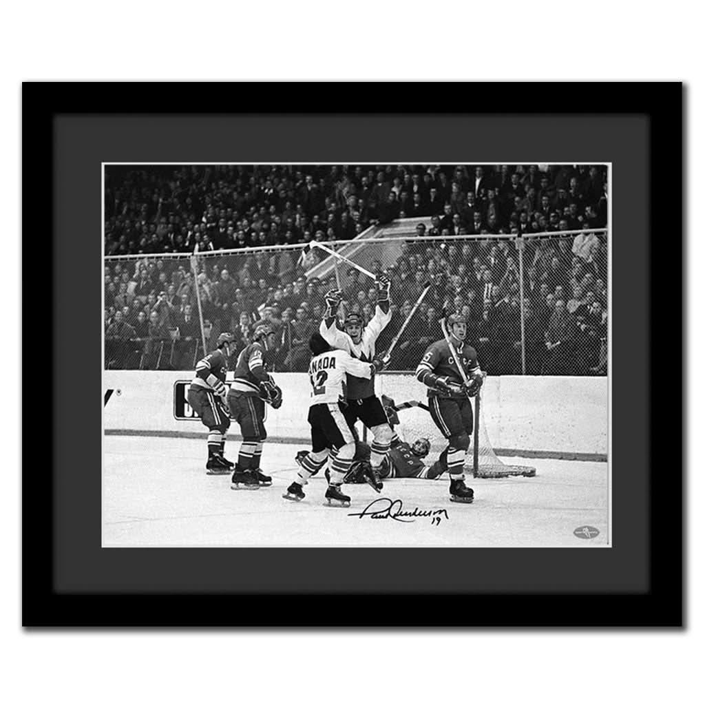 Authentic Paul Henderson THE GOAL OF THE CENTURY Team Canada 1972 Summit Series Autographed 24X30 Art Canvas Frame - SportAuthentix
