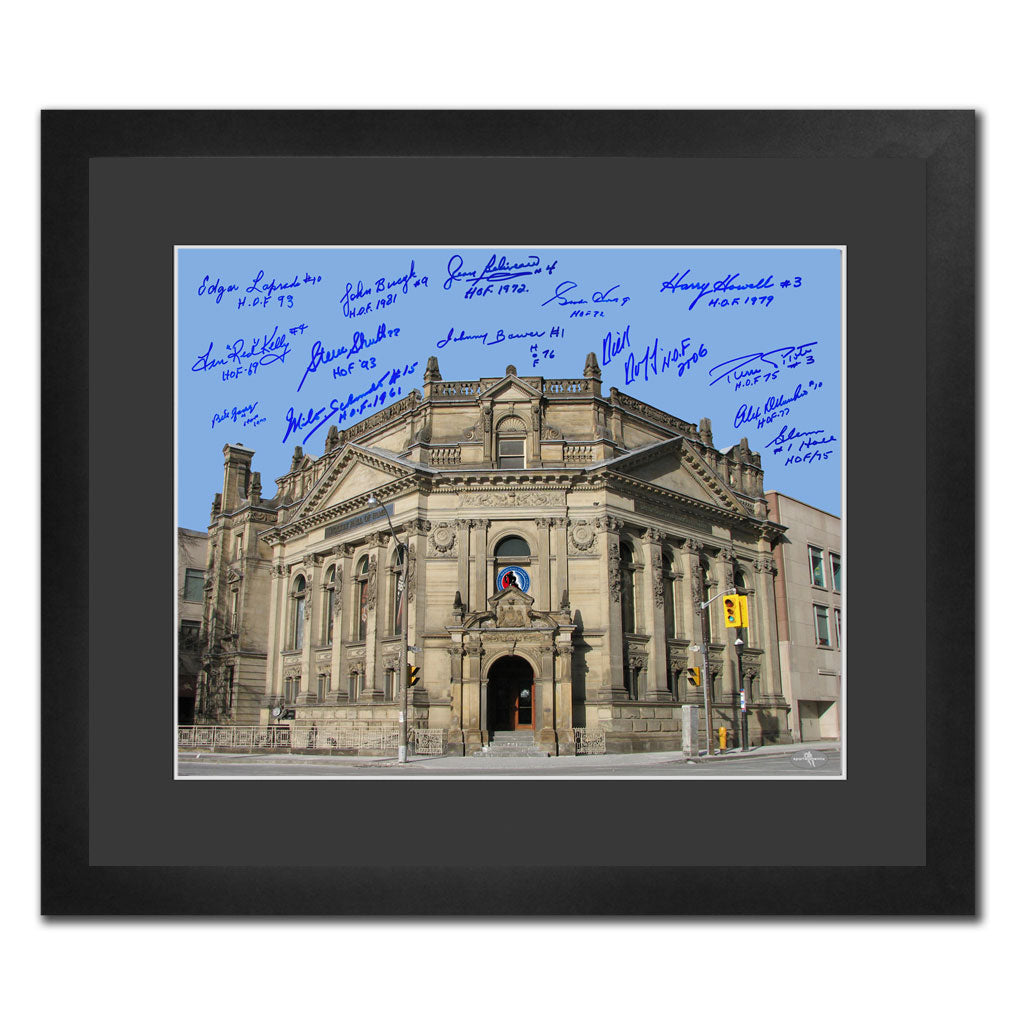 Hockey Hall of Fame Building Autographed 32X26 Frame Signed by 14