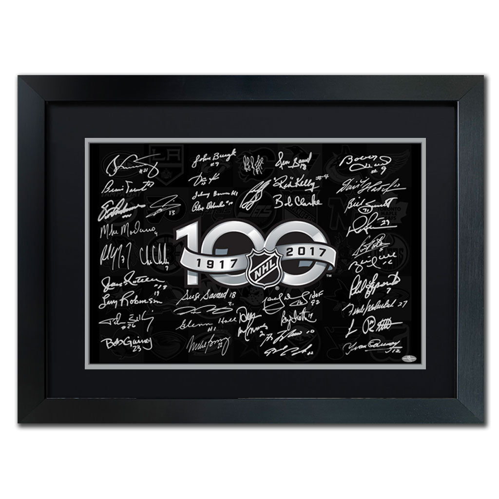 NHL TOP 100 Greatest Players Of All Time Autographed 36x26 Frame Signed By 39