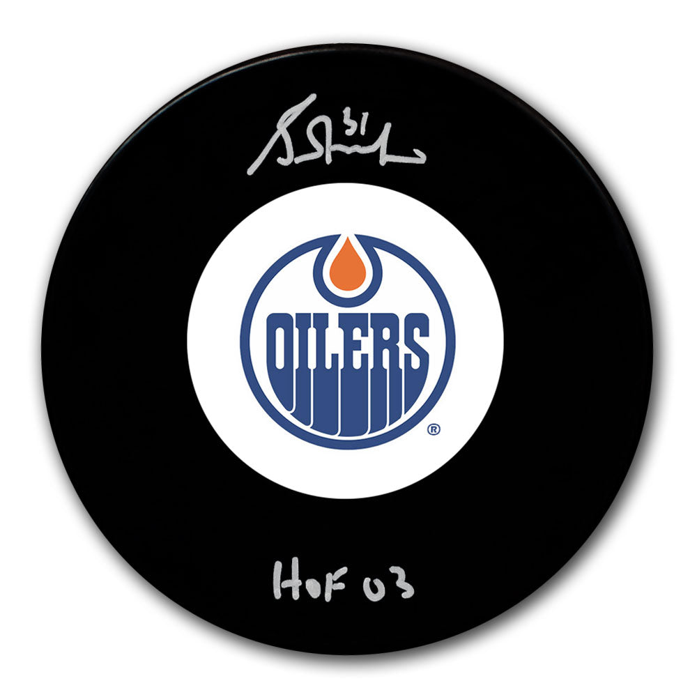 Grant Fuhr Edmonton Oilers HOF Autographed Puck