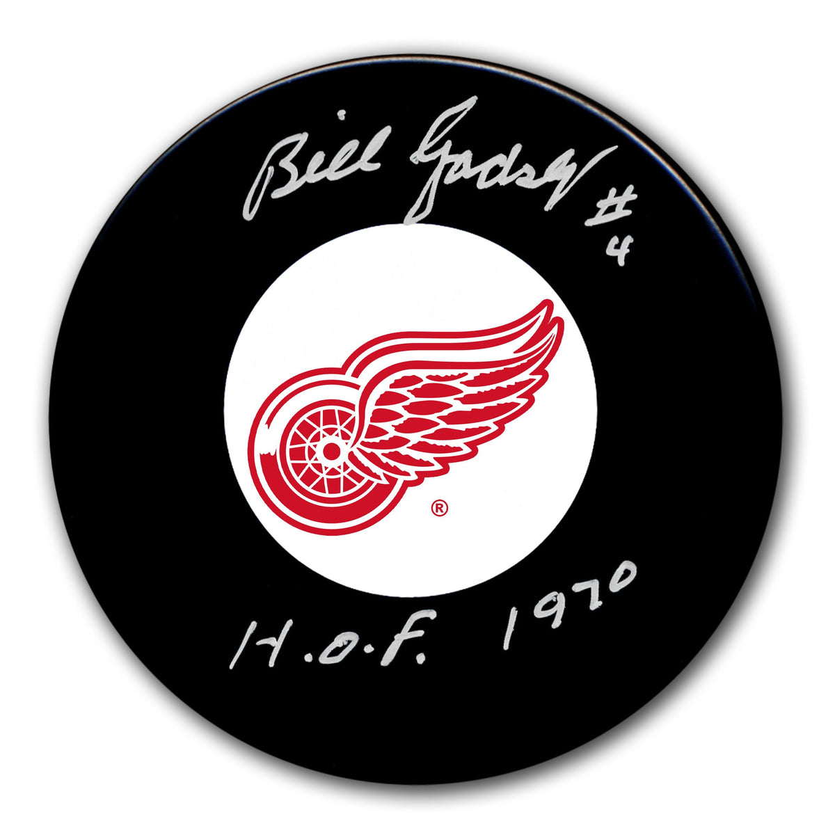 Bill Gadsby Detroit Red Wings HOF Autographed Puck - Sport Authentix Inc