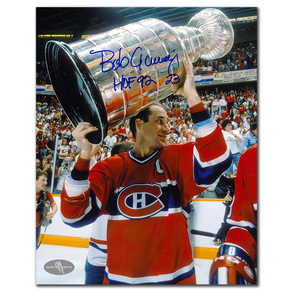 Bob Gainey Canadiens de Montréal 1986 COUPE STANLEY Autographié 8x10