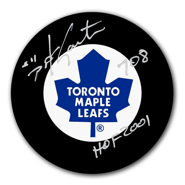 Authentic Mike Gartner Toronto Maple Leafs HOF 708 Goals Autographed Puck - SportAuthentix