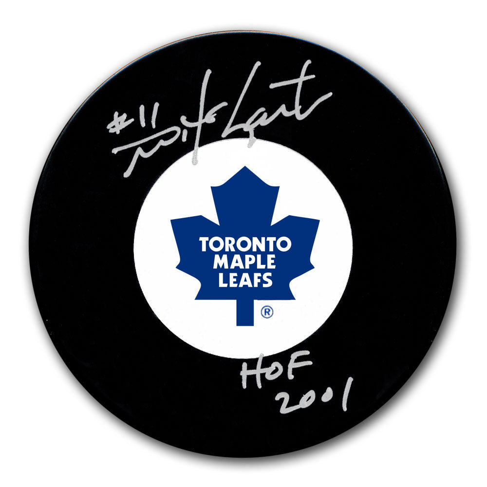Mike Gartner autographed Toronto Maple Leafs hockey puck with HOF 2001 inscription