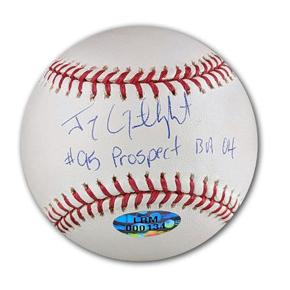 Joey Gathright autographed MLB Official Major League Baseball, hand-signed and inscribed #95 Prospect BA 04, with hologram.