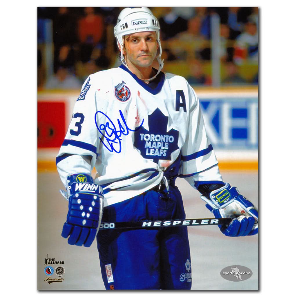 Authentic Doug Gilmour Toronto Maple Leafs WARRIOR Autographed 8x10 - SportAuthentix