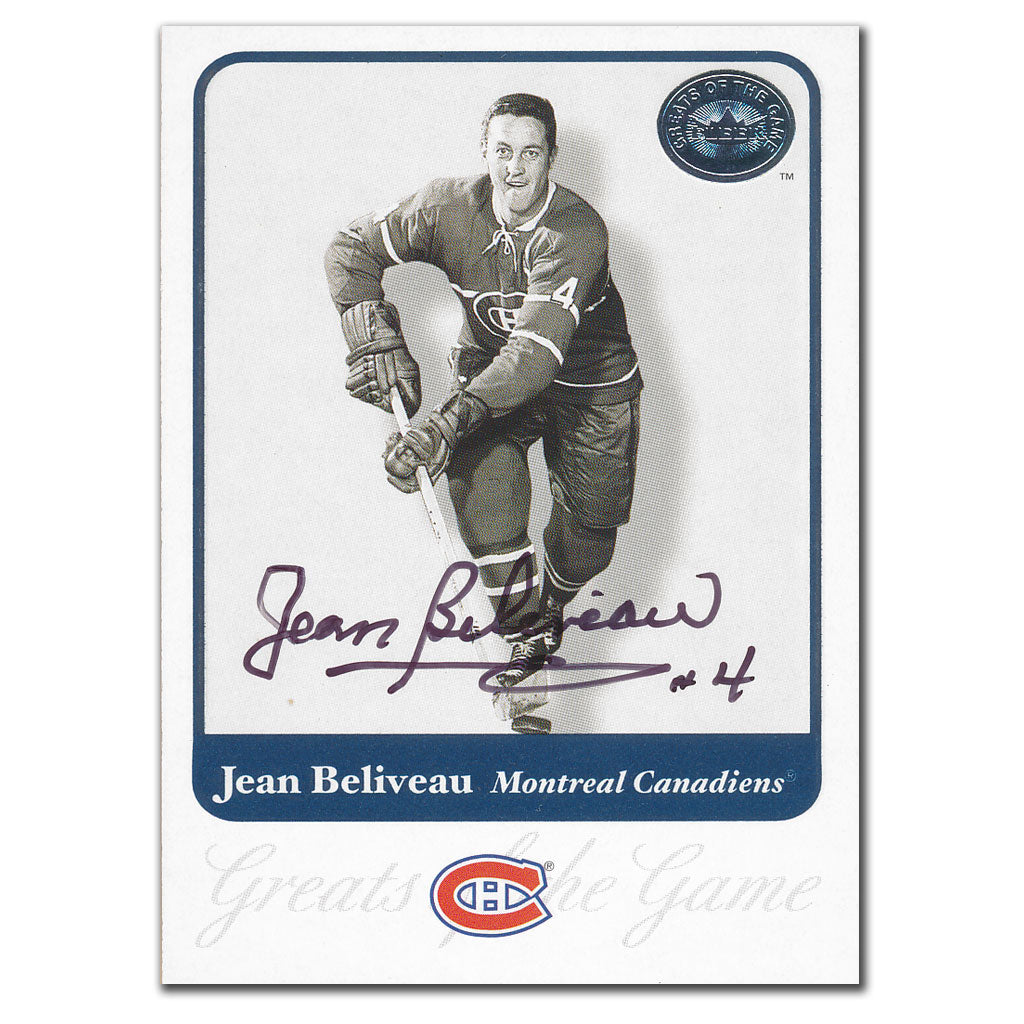 2001-02 Fleer Greats of the Game Jean Beliveau Autographed Card #3 - Sport Authentix Inc