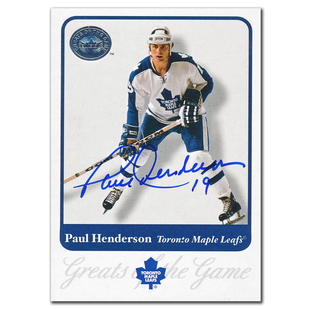 2001-02 Fleer Greats of the Game Paul Henderson Autographed Card #42 - Sport Authentix Inc
