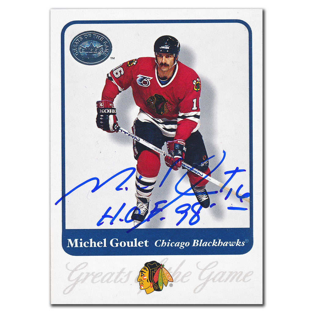 2001-02 Fleer Greats of the Game Michel Goulet Autographed Card #59 - Sport Authentix Inc