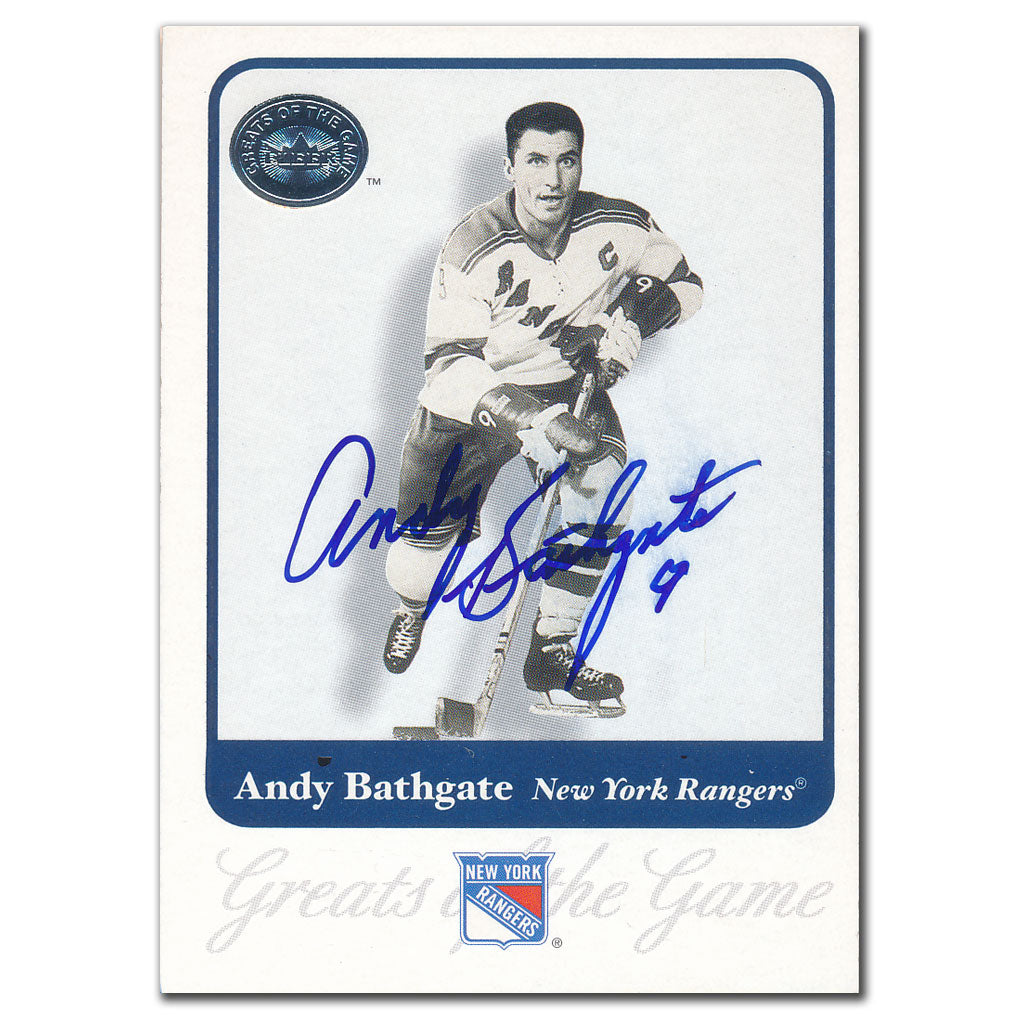 2001-02 Fleer Greats of the Game Andy Bathgate Autographed Card #65 - Sport Authentix Inc
