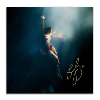 Ellie Goulding Signed HIGHER THAN HEAVEN Vinyl Album LP featuring her autograph, with cover art of a woman in a flowing dress floating underwater.