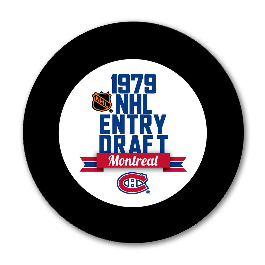 1979 NHL Entry Draft Montreal hockey puck for Michel Goulet autograph pre-order