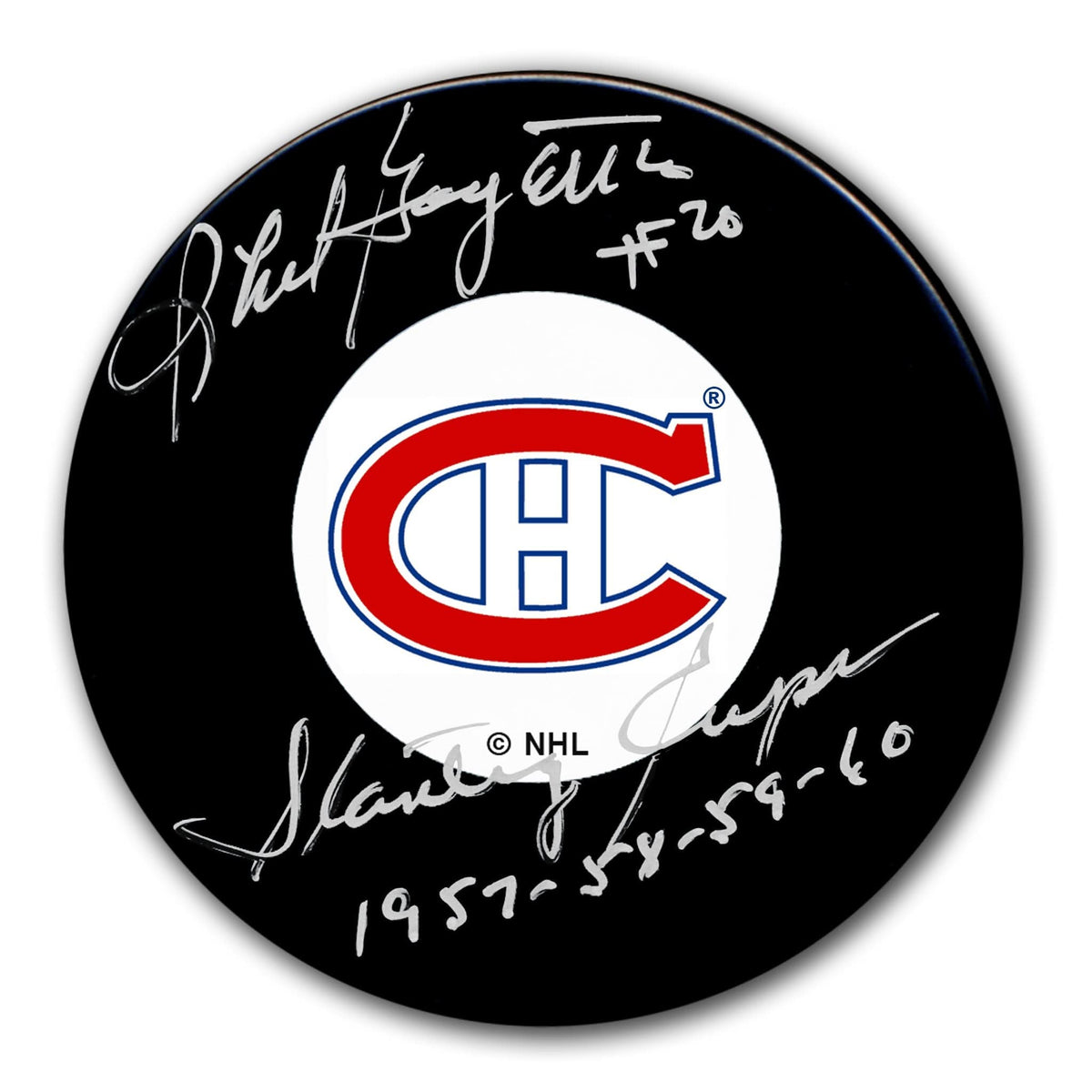 Authentic Phil Goyette Montreal Canadiens SC Years Original 6 Autographed Puck - SportAuthentix