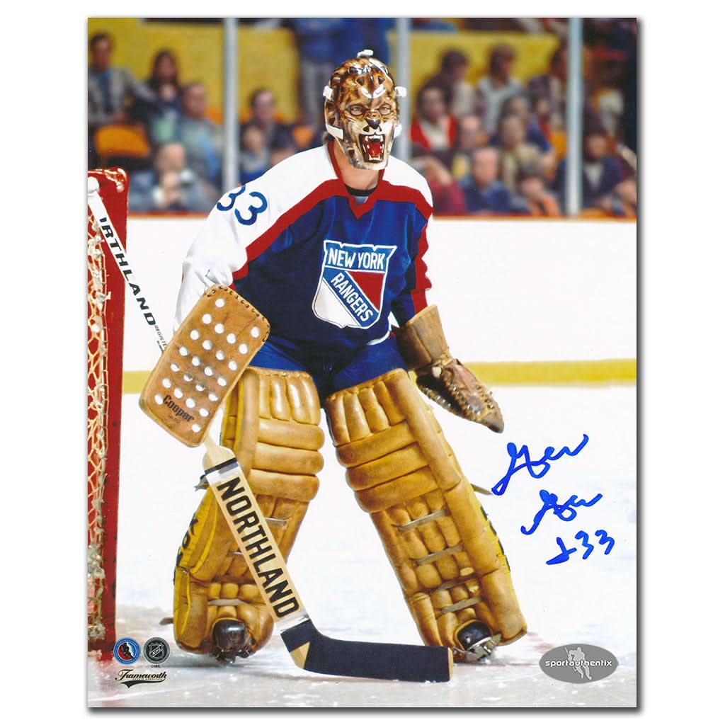 Authentic Gilles Gratton New York Rangers ACTION Autographed 8x10 - SportAuthentix