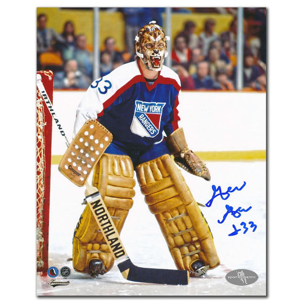 Authentic Gilles Gratton New York Rangers ACTION Autographed 8x10 - SportAuthentix