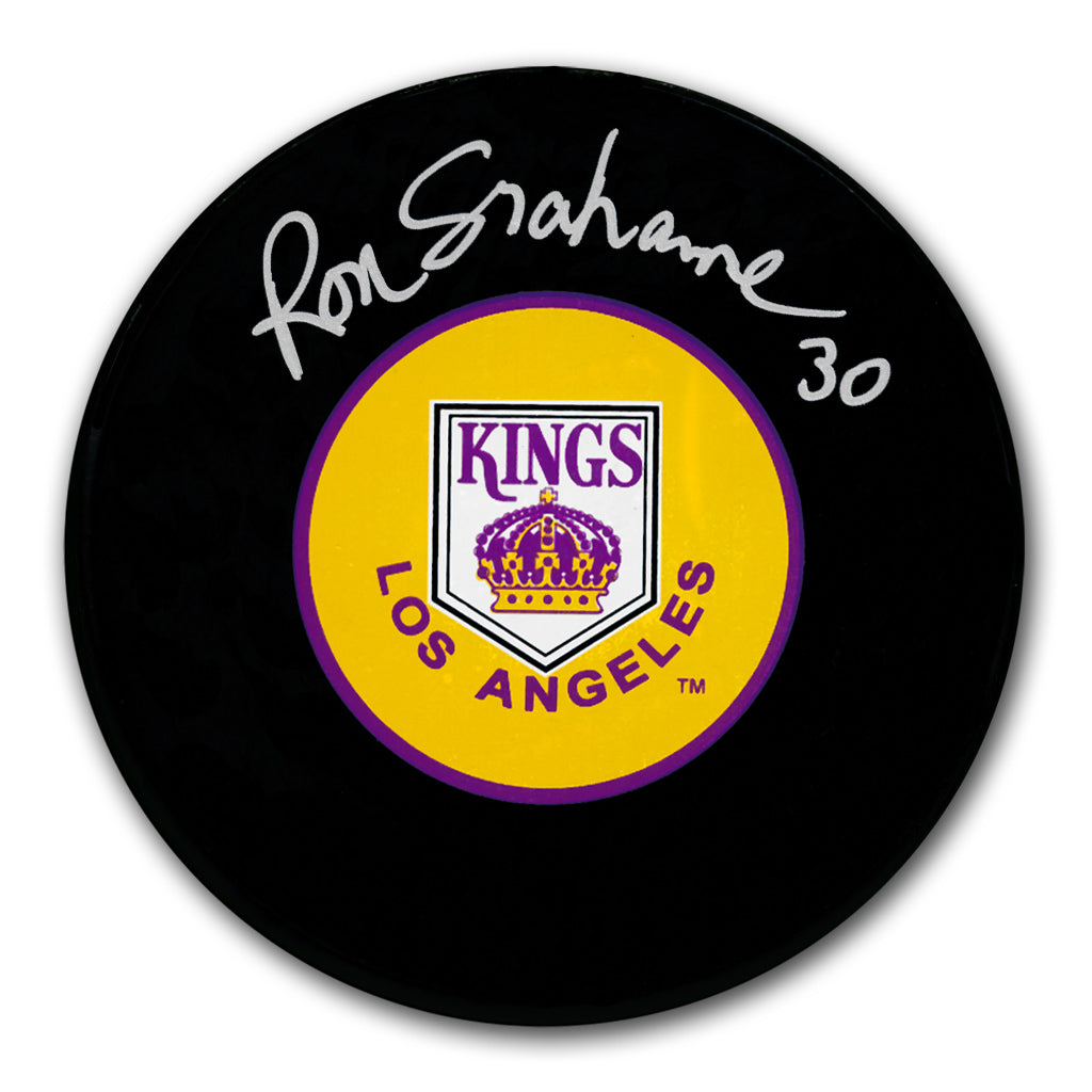 Ron Grahame autographed Los Angeles Kings hockey puck