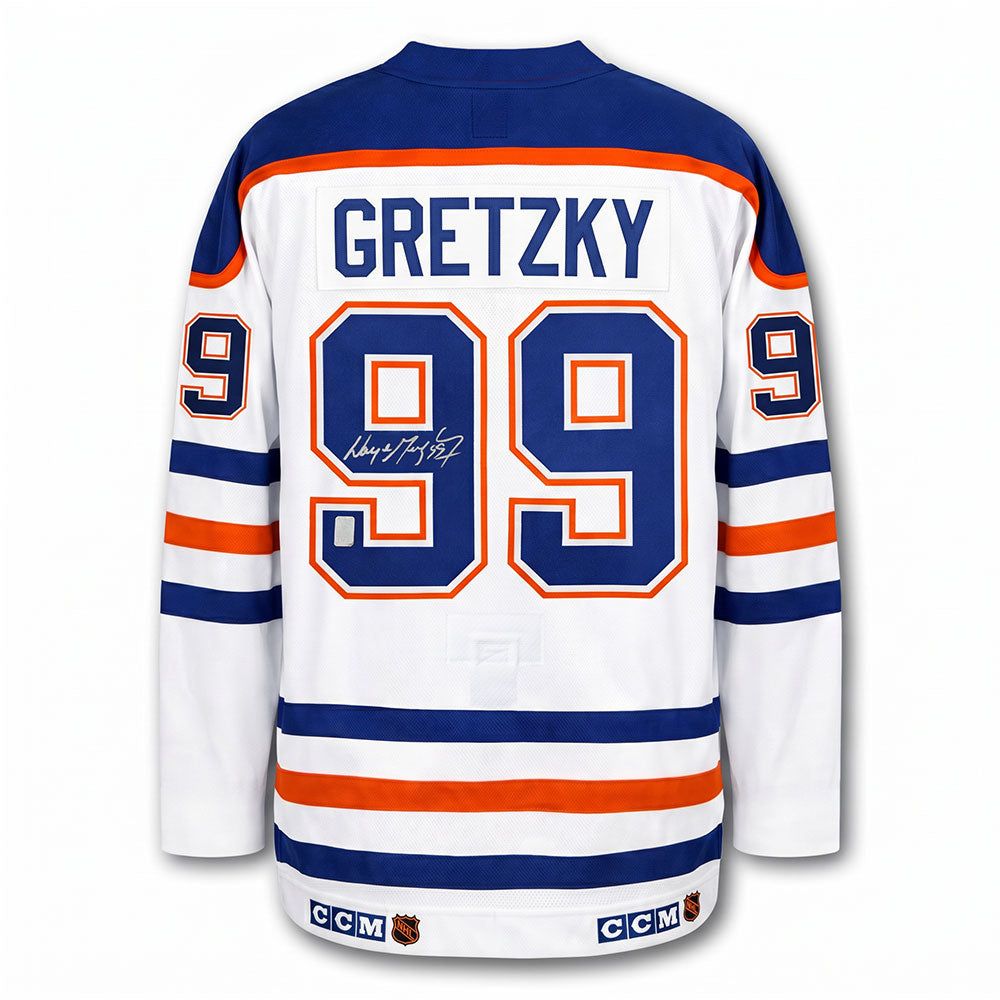 Wayne Gretzky autographed Edmonton Oilers CCM Reebok jersey back with number 99