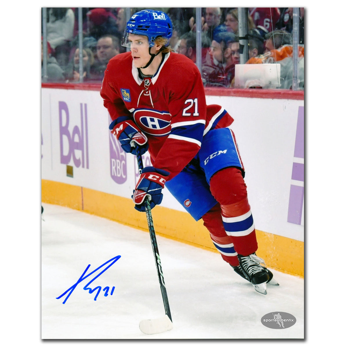 Kaiden Guhle Autographed Montreal Canadiens 8x10 Photo · Skating with Puck